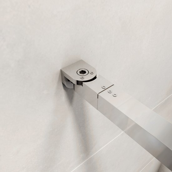 AICA paroi de douche à l'italienne 140x190cm en 6mm verre avec bandes horizontales sérigraphiées, livré avec barre de fixation extensible 73-120cm - Cliquez sur l'image pour la fermer