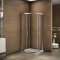 Aica porte de douche coulissante 120x80x185cm cabine de douche porte coulissante paroi de douche accès d'angle verre sécurit