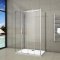 AICA cabine de douche 110x80x80cm en forme U une porte de douche coulissante avec 2 paroi latérales hauteur:195cm