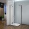 Aica 100x70x190cm cabine de douche porte de douche paroi de douche cabine de douche à charnière avec barre de fixation 360°