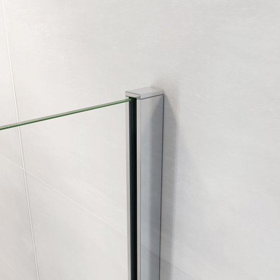 AICA paroi de douche à l'italienne 110x190cm en 6mm verre avec bandes horizontales sérigraphiées, paroi latérale fixe sans receveur de douche - Cliquez sur l'image pour la fermer