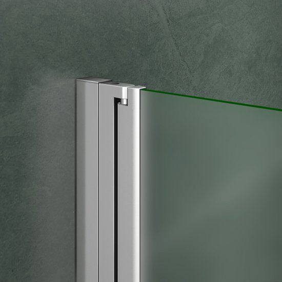 Aica porte de douche pivotante 80x187cm verre anticalcaire et sablé installation en niche - Cliquez sur l'image pour la fermer