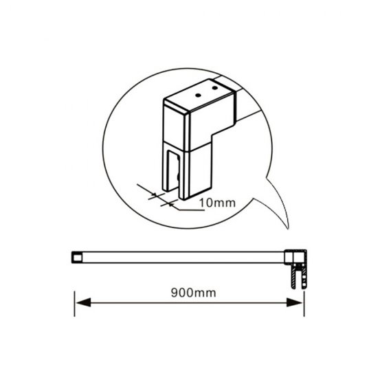 AICA paroi de douche 50cm en 8mm verre anticalcaire hauteur:200cm douche italienne - Cliquez sur l'image pour la fermer