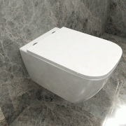 AICA WC Suspendu Sans Bride Avec Abattant Soft-Close Blanc U AICA WC Suspendu Sans Bride Avec Abattant Soft-Close Blanc U