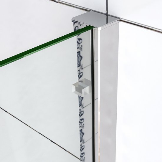 AICA 140cm porte de douche coulissante H 190cm en 8mm verre anticalcaire installation en niche - Cliquez sur l'image pour la fermer
