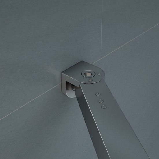 Aica paroi de douche 90x200cm avec retour pivotante 40cm et la barre de fixation extensible paroi de douche à l'italienne , verre sécurité et anticalc - Cliquez sur l'image pour la fermer