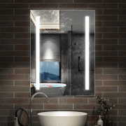 Miroir lumineux LED 60x80cm miroir de salle de bain anti-buée