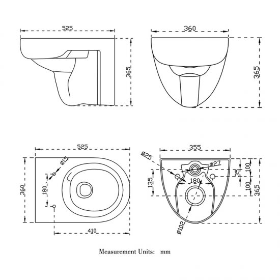 AICA WC Suspendu Sans Bride Avec Abattant Ultra Fin Soft-Close - Cliquez sur l'image pour la fermer
