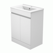Meuble de salle de bain, Meuble de rangement avec lavabo, Meuble sous vasque suspendu, Blanc 60cm