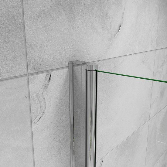 AICA paroi de douche à l'italienne pivotante 35x200cm paroi de douche retour pivotant mural en verre 8mm anticalcaire, profilé en alu chromé - Cliquez sur l'image pour la fermer