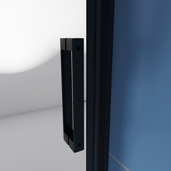 AICA porte de douche pivotante 120cm en 6mm verre anticalcaire Installation en niche porte de douche noire Hauteur 185cm - Cliquez sur l'image pour la fermer