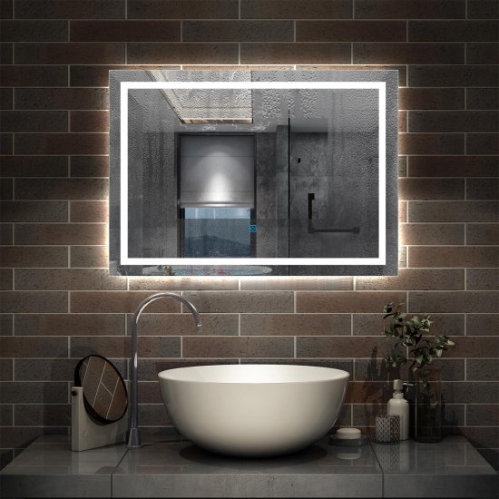 Miroir de salle de bain anti-buée 70x50cm - Cliquez sur l'image pour la fermer