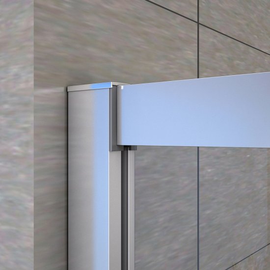 Cabine de douche 100x100x195cm en 6mm verre anticalcaire porte de douche coulissante l'ccès d'angle - Cliquez sur l'image pour la fermer