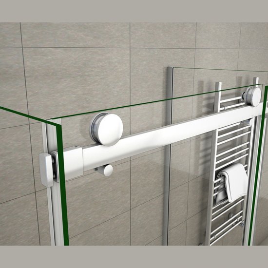 AICA cabine de douche 160x90x90cm en forme U une porte de douche coulissante avec 2 paroi latérales hauteur:195cm - Cliquez sur l'image pour la fermer