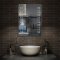 Miroir de salle de bain avec éclairage LED, Miroir Cosmétique Mural Illumination intégrée commutateur tactile, miroir réversible 39x50cm