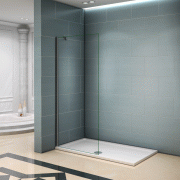 Aica paroi de douche 900x2000x8mm en verre sécurité et anticalcaire walk in paroi de douche à l'italienne avec barre de fixation 360°