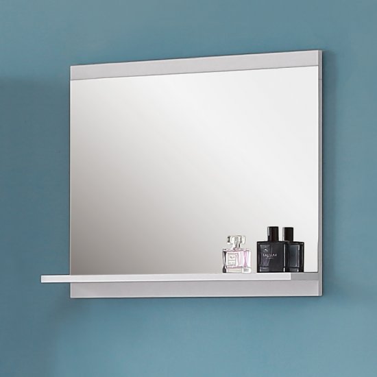 Aica Miroir De Salle De Bain Avec Tablette Miroir De Courtoisie 60(l)x12(p)x50cm(h) Blanc