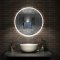 Miroir rond de Salle de Bain avec Anti-buée + LED 2700K-6500K avec lumière et luminosité réglables ∅60cm double interrupteur tactile