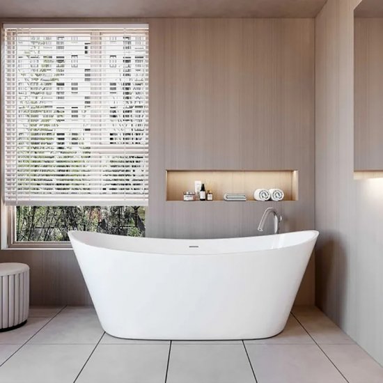 AICA Baignoire îlot 170x72x65cm en Acrylique avec Bonde et trop plein