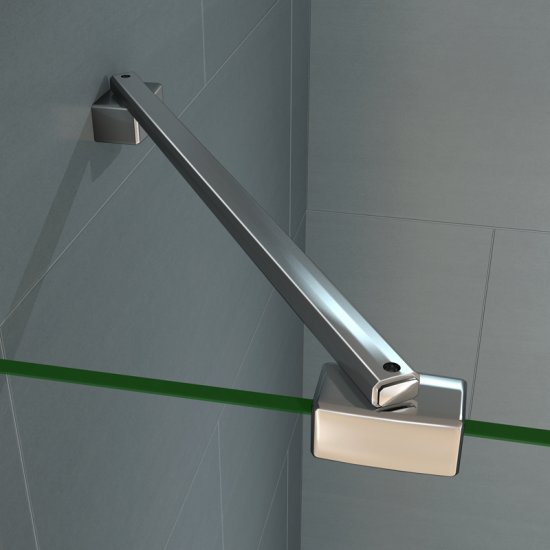 Aica paroi de douche 1000x2000x8mm en verre sécurité et anticalcaire walk in paroi de douche à l'italienne avec barre de fixation 360° - Cliquez sur l'image pour la fermer