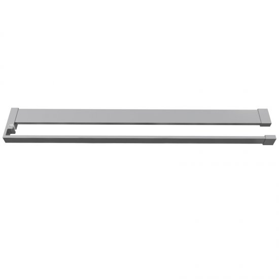 AICA Étagère de rangement longue avec porte-serviettes 2 en 1 : 120cm, aluminium chromé, pour douche à l'italienne (verre 8 mm) - Cliquez sur l'image pour la fermer