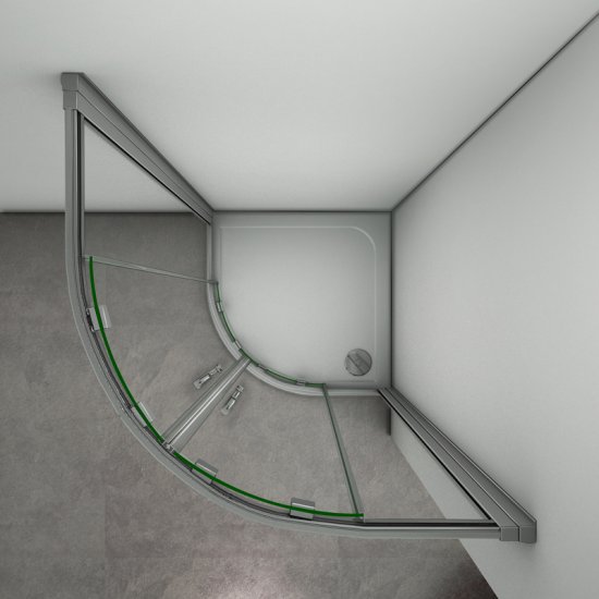 Aica cabine de douche accès d'angle 1/4 rond, verre sécurit clair anti –  Aica Sanitaire