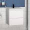 Meuble de salle de bain, Meuble de rangement avec lavabo, Meuble sous vasque suspendu, Blanc 50cm