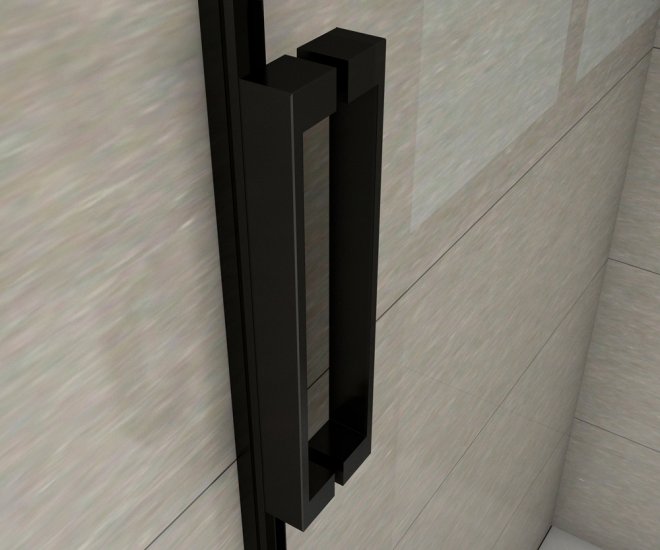 AICA porte de douche coulissante 120x200cm porte de douche coulissante noir en 8mm verre anticalcaire - Cliquez sur l'image pour la fermer
