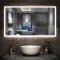 Aica Miroir salle de bain LED avec anti-buée, miroir de luminosité réglable (Horloge +Bluetooth+Date+Température ) 70*50cm
