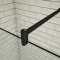 Aica Paroi de douche en noire mat paroi à l'italienne en 8mm verre anticalcaire 90x200cm avec une barre de stabilisation extensible en noire mat