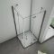 Aica 80x90x195cm cabine de douche cabine de douche à charnière accès d'angle verre anticalcaire