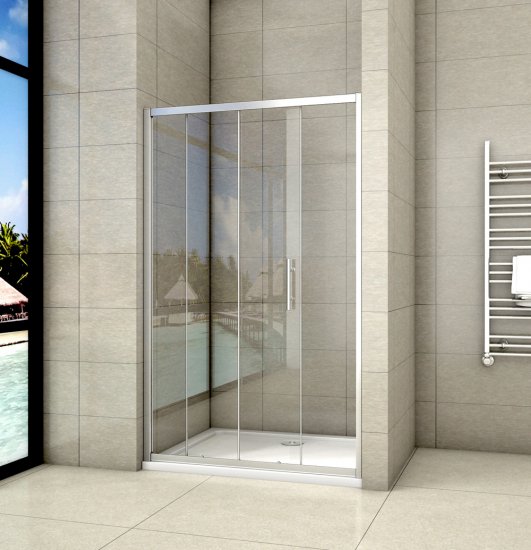 Porte de douche coulissante 120x190cm en niche porte de douche AICA - Cliquez sur l'image pour la fermer