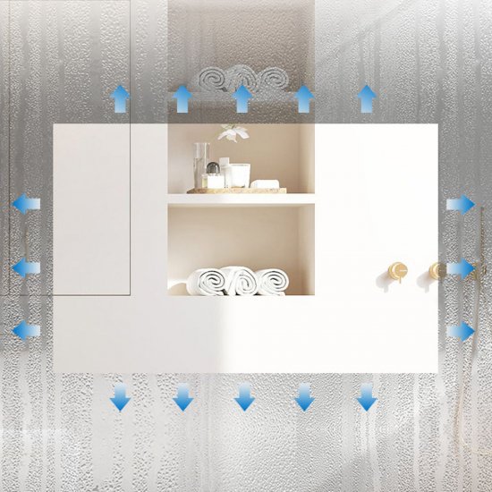 Miroir de salle de bain 100cmx60cm multifonctionnel avec couleur LED réglable + antibuée + Panneau LCD (Tactile, Haut-Parleur Bluetooth, Horloge, Date - Cliquez sur l'image pour la fermer