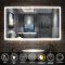AICA Miroir de Salle de Bain avec Éclairage et Bluetooth, 100 x 60 cm Miroir Mural LED Anti-Buée, Dimmable à 3 Couleurs de Lumière