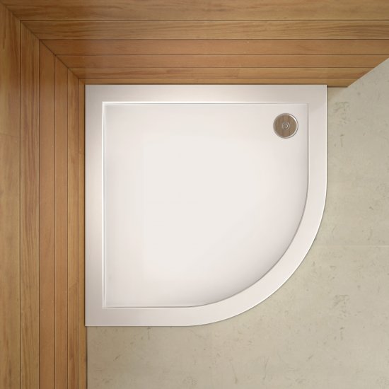 Aica receveur de douche blanc, extra-plat , gel coat, 1/4 de cercle, en pierre 800x800mm - Cliquez sur l'image pour la fermer