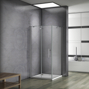 Aica cabine de douche 80x70x185cm porte de douche 80cm avec paroi de douche 70cm cabine de douche à charnière en verre anticalcaire
