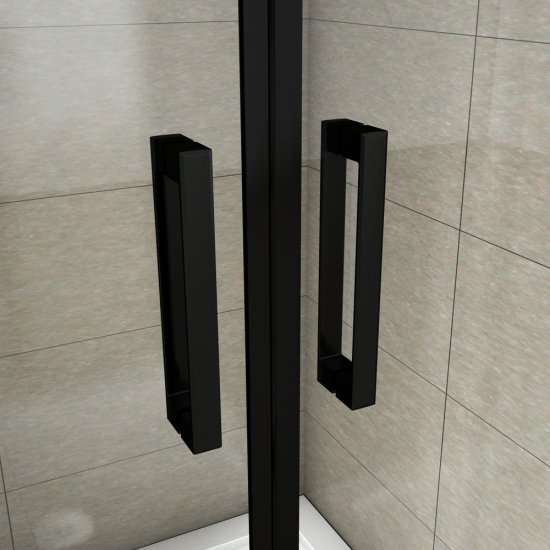 AICA porte de douche 90 x200cm porte de douche pivotante noir en 8mm verre anticalcaire - Cliquez sur l'image pour la fermer