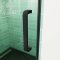 AICA porte de douche pivotante 120x195cm profilé noir 8mm verre anticalcaire installation en niche