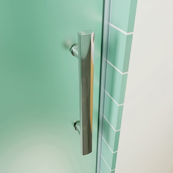 AICA porte de douche coulissante 140x190cm verre sablé au centre avec l'amortisseur porte coulissante - Cliquez sur l'image pour la fermer