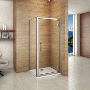 Aica cabine de douche 80x90x185cm porte de pivotante avec une paroi de douche