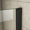AICA cabine de douche 80x80cm porte de douche pivotante noir en 8mm verre anticalcaire hauteur:200cm