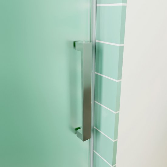 AICA porte de douche coulissante 140x195cm verre sablé installer à gauche en verre anticalcaire - Cliquez sur l'image pour la fermer
