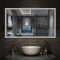 AICA Miroir de salle de bain avec éclairage LED avec anti-buée Modèle soleil 100x60cm