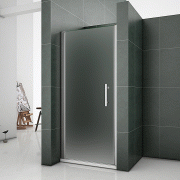 Aica porte de douche pivotante 76x187cm verre anticalcaire et sablé installation en niche