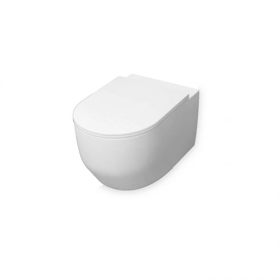 AICA Sans Bride WC Suspendu Abattant Ultra Fin Soft-Close 52,5x36x36cm - Cliquez sur l'image pour la fermer