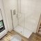 AICA paroi de douche 40x200cm paroi de douche à l'italienne en 8mm verre anticalcaire avec une barre de maintien au plafond