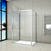 Cabine de douche en forme U 100x70x70x190cm une porte de douche coulissante + 2 parois latérales