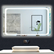 Miroir de salle de bain 140x80cm anti-buée miroir mural avec éclairage LED modèle Classique plus