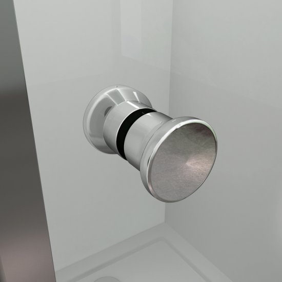 Aica porte de douche pliante avec paroi de douche fixe,cabine de douche 100x80x185cm,verre trempé - Cliquez sur l'image pour la fermer
