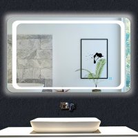Miroir de salle de bain 80x60cm anti-buée miroir mural avec éclairage LED modèle Classique